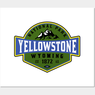 Yellowstone National Park Wyoming Camping Hiking Climbing Posters and Art